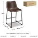 Centiar Brown and Black Upholstered Bar Stool Set of 2