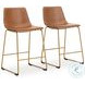 Crandox Brown And Gold Counter Height Stool