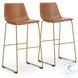 Crandox Brown And Gold Bar Stool