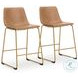 Crandox Toast And Gold Counter Height Stool