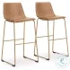 Crandox Toast And Gold Bar Stool