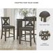 Caitbrook Gray Upholstered Bar Stool Set of 2