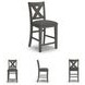 Caitbrook Gray Upholstered Bar Stool Set of 2