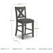 Caitbrook Gray Upholstered Bar Stool Set of 2