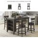 Caitbrook Gray Upholstered Swivel Bar Stool