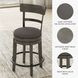 Caitbrook Gray Upholstered Swivel Bar Stool