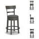 Caitbrook Gray Upholstered Swivel Bar Stool
