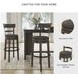 Caitbrook Gray Tall Upholstered Swivel Bar Stool