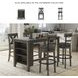 Caitbrook Gray Tall Upholstered Swivel Bar Stool