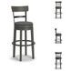Caitbrook Gray Tall Upholstered Swivel Bar Stool
