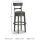 Caitbrook Gray Tall Upholstered Swivel Bar Stool