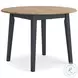 Gesthaven Natural And Blue Drop Leaf Round Dining Table