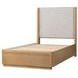 Modena Natural and Cream Twin Upholstered Panel Bed