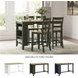 Gesthaven Natural And Green Rectangular Counter Height Dining Table