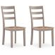 Loyander Natural and Gray Dining Side Chair Set of 2
