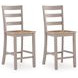 Loyander Natural and Gray Counter Height Stool Set of 2