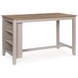Loyander Natural and Gray 60" Rectangular Counter Height Dining Table with Storage Shelves