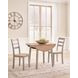 Loyander Natural and Gray 42" Round Drop Leaf Dining Table