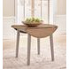 Loyander Natural and Gray 42" Round Drop Leaf Dining Table