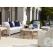 Tangier White And Natural Teak Side Table