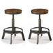 Torjin Brown and Gray Adjustable Stool Set of 2