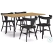 Gretlynn Natural And Black Rectangular Dining Room Set
