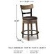 Pinnadel Upholstered Swivel Adjustable Counter Height Chair