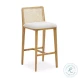 Gerri Performance Tweed and Rattan Counter Height Stool