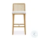 Gerri Performance Tweed and Rattan Counter Height Stool