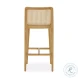 Gerri Performance Tweed and Rattan Counter Height Stool