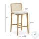 Gerri Performance Tweed and Rattan Counter Height Stool