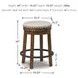 Valebeck Beige And Brown Swivel Counter Height Stool