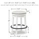 Valebeck Beige And White Swivel Counter Height Stool