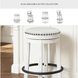 Valebeck Beige And White Swivel Counter Height Stool