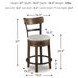 Valebeck Brown Upholstered Swivel Counter Height Stool