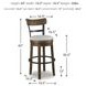 Valebeck Brown Tall Upholstered Swivel Bar Stool