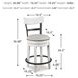 Valebeck White Upholstered Swivel Counter Height Stool