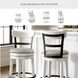 Valebeck White Tall Upholstered Swivel Bar Stool