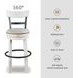 Valebeck White Tall Upholstered Swivel Bar Stool