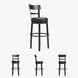 Valebeck Black Tall Upholstered Swivel Bar Stool