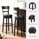 Valebeck Black Tall Upholstered Swivel Bar Stool