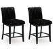 Chyndon Black Upholstered Counter Height Stool Set of 2
