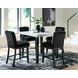 Chyndon Gray and Black 42" Square Marble Top Counter Height Dining Table