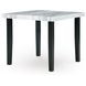 Chyndon Gray and Black 42" Square Marble Top Counter Height Dining Table