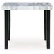 Chyndon Gray and Black 42" Square Marble Top Counter Height Dining Table