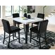 Chyndon Gray and Black 42" Square Marble Top Counter Height Dining Table