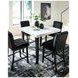 Chyndon Gray and Black 42" Square Marble Top Counter Height Dining Table