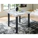Chyndon Gray and Black 42" Square Marble Top Counter Height Dining Table