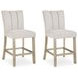 Grallegen Gray Performance Fabric Upholstered Counter Height Stool Set of 2