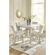 Grallegen Bisque and Gray 42" Square Marble Top Counter Height Dining Table